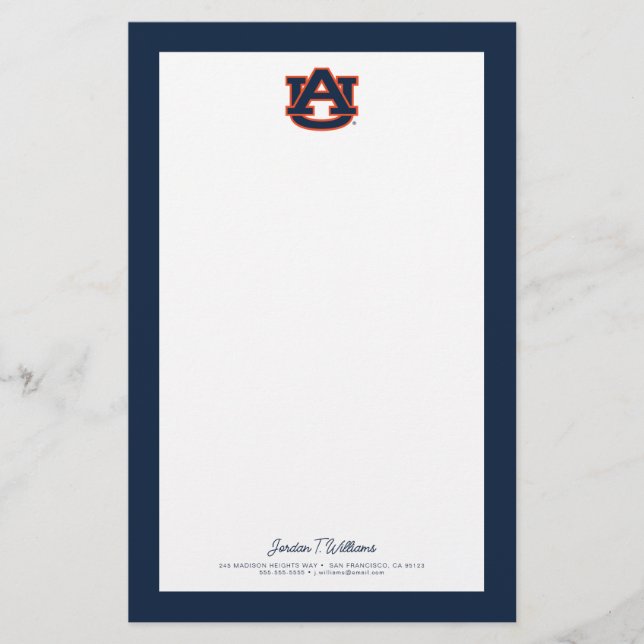 Auburn Universiteten | Auburn UA Logotyp Brevpapper (Framsida)