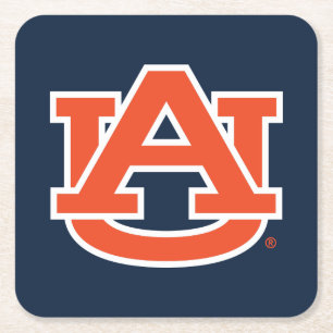 Auburn Universiteten Auburn UA Logotyp Underlägg Papper Kvadrat