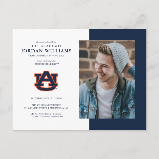 Auburn Universiteten | Future Auburn Grad Meddelande Vykort (Framsida)
