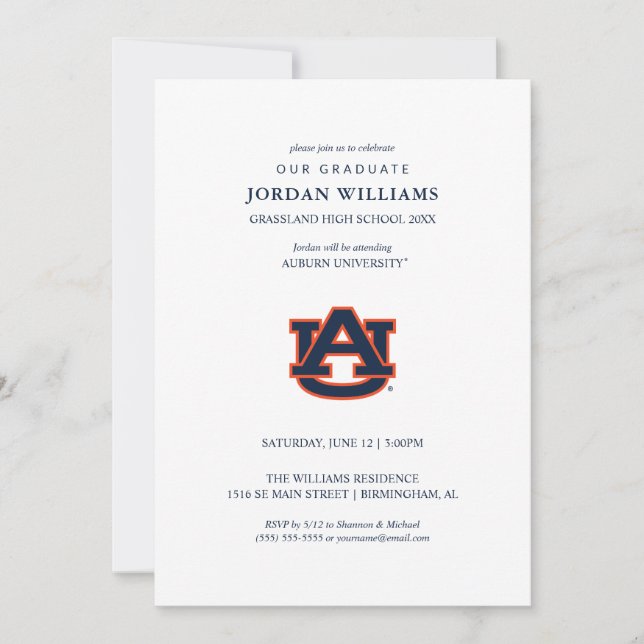 Auburn University Examen | Auburn Tigers Meddelande (Framsida)