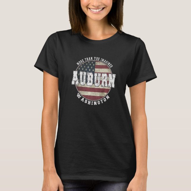 Auburn Washington, Vintage American flagga Premium T Shirt (Framsida)
