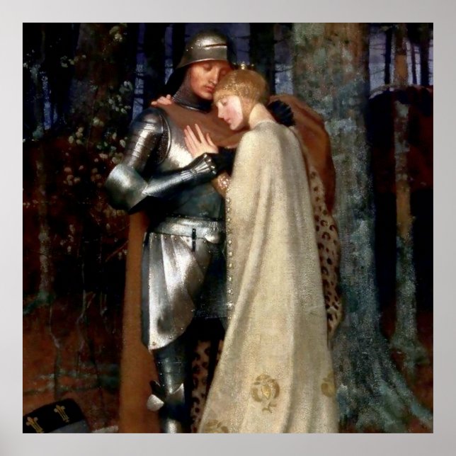 Aucassin och Nicolette Medieval Painting by Marian Poster (Framsidan)