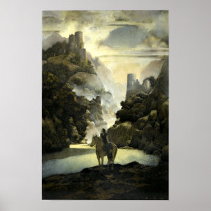 Aucassin Seeks for Nicolette av Maxfield Parrish Poster