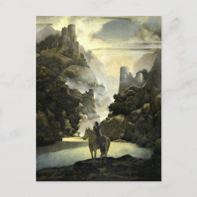 Aucassin söker Nicolette av Maxfield Parrish Vykort (Framsida)