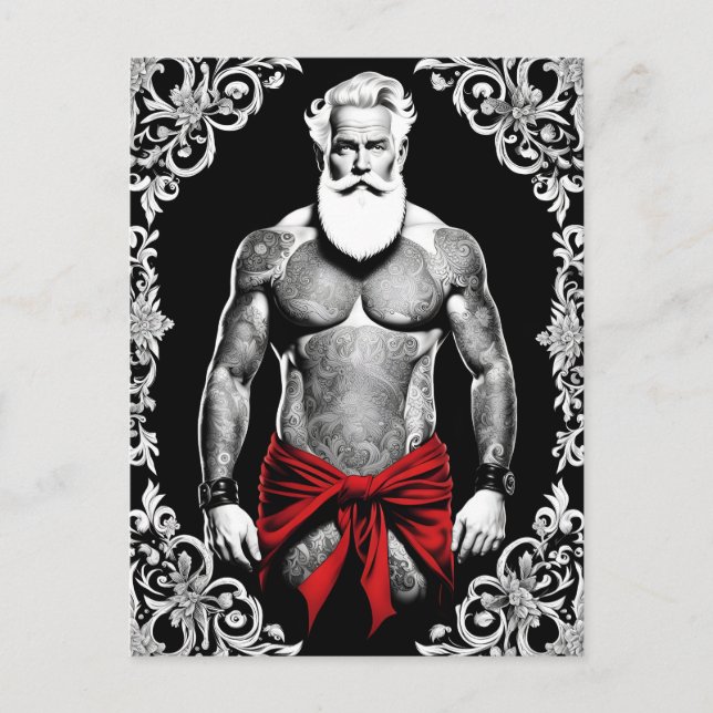 Auch der Weihnachtsmann wünscht ein frohes Fest l Vykort (Framsida)