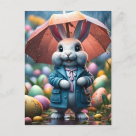 Auch im Regen werden Ostereier versteckt Helg Vykort