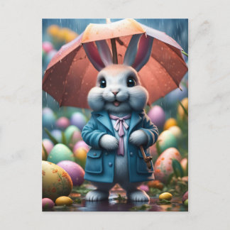 Auch im Regen werden Ostereier versteckt Helg Vykort