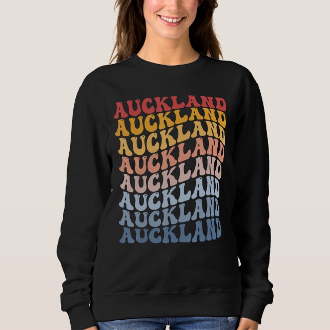 Auckland City Groovy Retro T Shirt (Framsida)