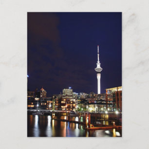 Auckland City, Nya Zeeland i natt Vykort