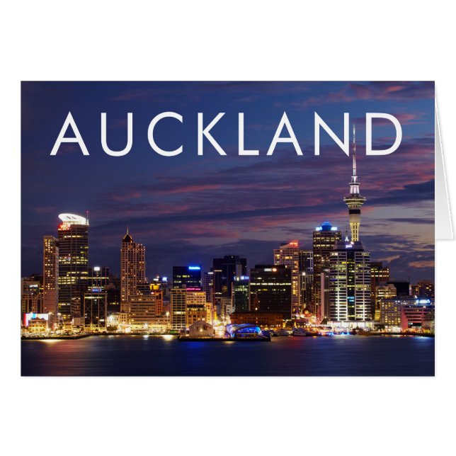 Auckland Citys siluett Hälsningskort (Framsidan Horizontal)