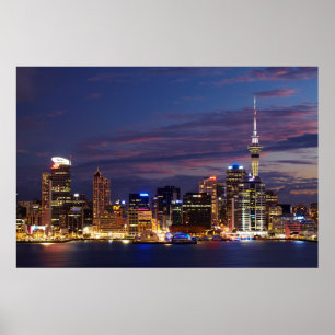 Auckland Citys siluett Poster
