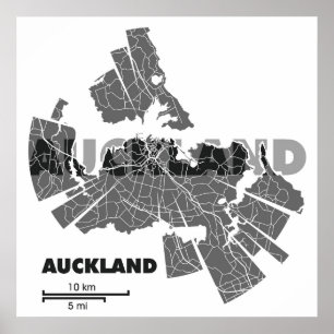 Auckland Karta Poster