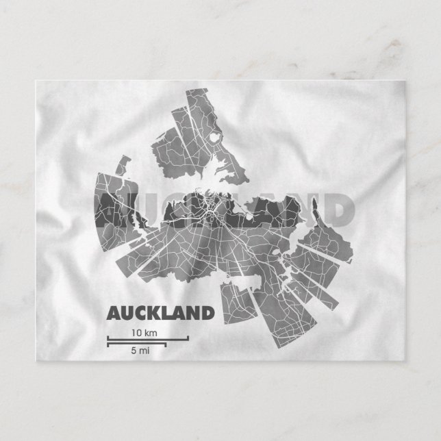 Auckland Karta vykort (Framsida)