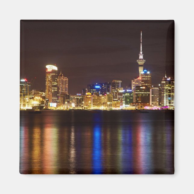Auckland nattlig stadsbild magnet (Framsidan)
