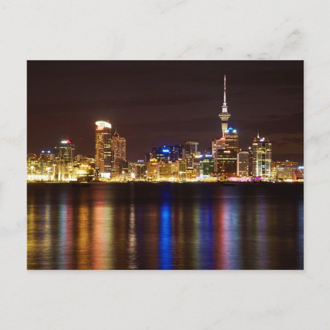 Auckland nattlig stadsbild vykort (Framsida)