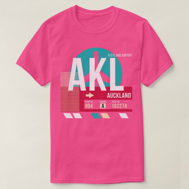 Auckland New Zealand AKL Airport Code Baggage Märk T Shirt (Design framsida)