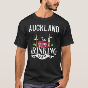 Auckland New Zealand City Resa Skyline Karta Trave T Shirt