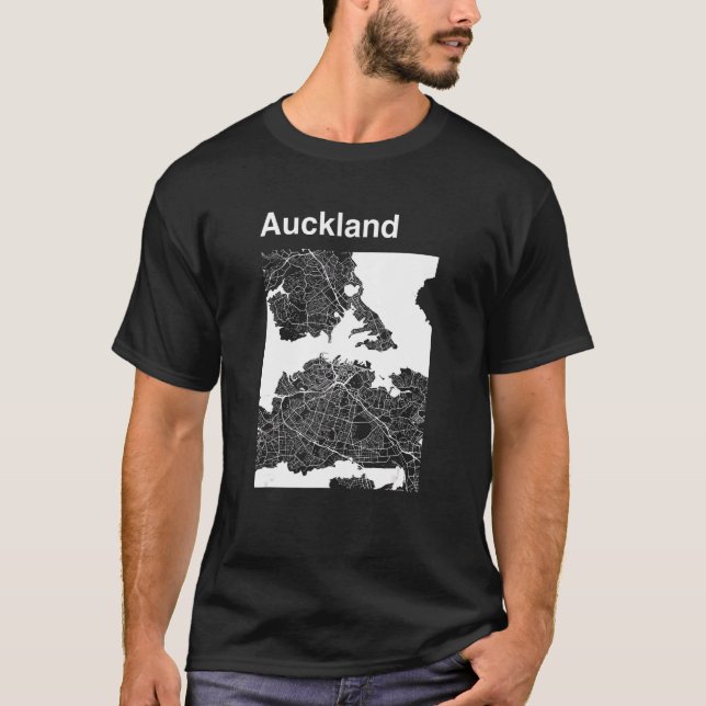 Auckland New Zealand Classic City Karta Graphic T Shirt (Framsida)