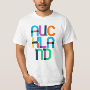 Auckland New Zealand Pop Art Brev T Shirt