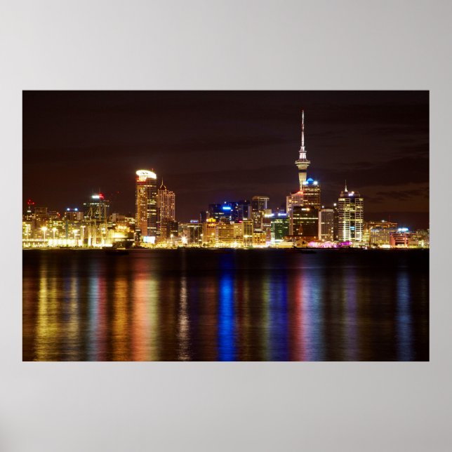 Auckland Night Cityscape Poster (Framsidan)