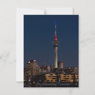 Auckland night light, Himmel Torn Vykort