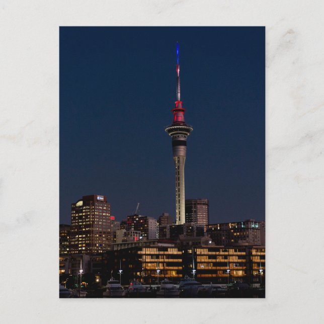 Auckland night light, Himmel Torn Vykort (Framsida)