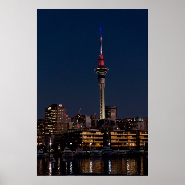 Auckland night light, Sky Tower, Poster (Framsidan)