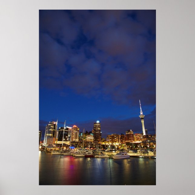 Auckland Night Skyline Poster (Framsidan)