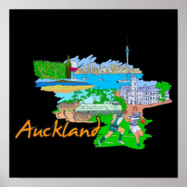 Auckland - Nya Zeeland Poster (Framsidan)