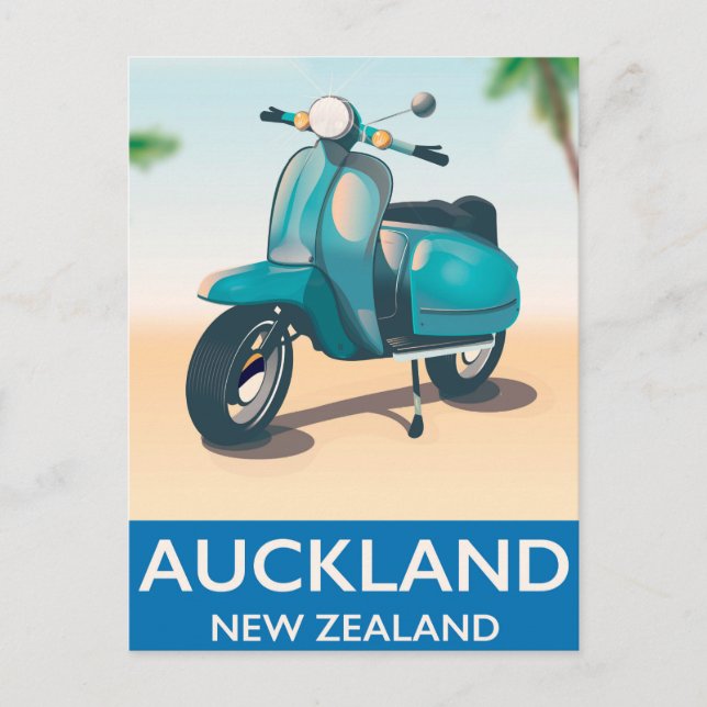 Auckland Nya Zeeland resaffisch Vykort (Framsida)