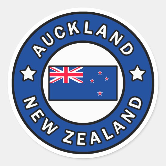 Auckland Nya Zeeland Runt Klistermärke (Framsida)