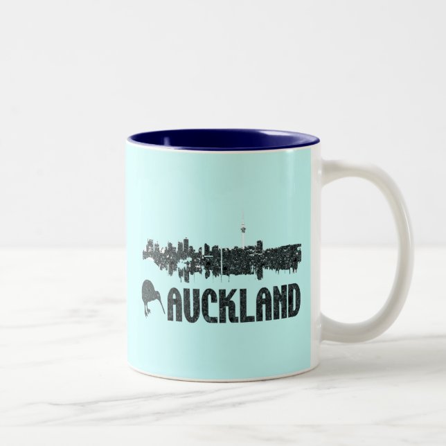 Auckland Nya Zeeland Siluett Kaffe Mugg (Höger)