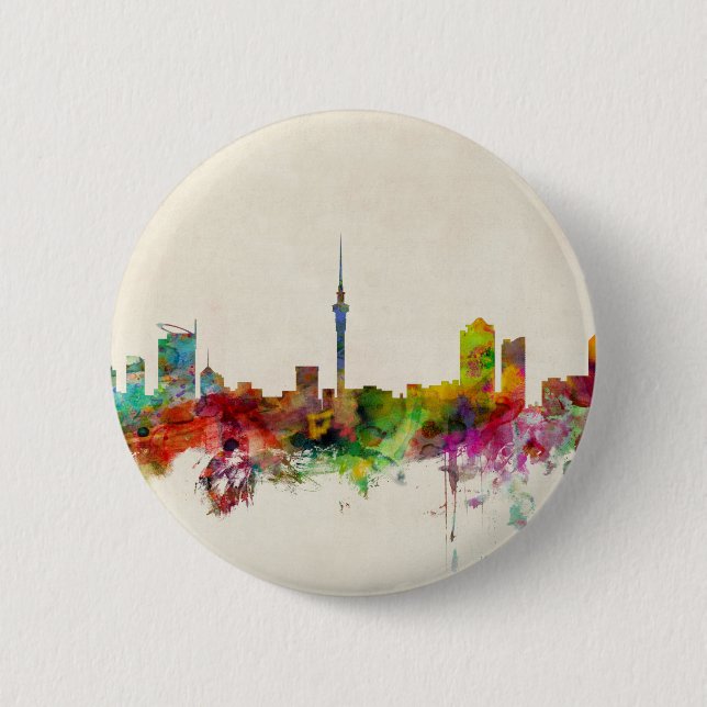 Auckland Nya Zeeland Skyline Knapp (Framsida)