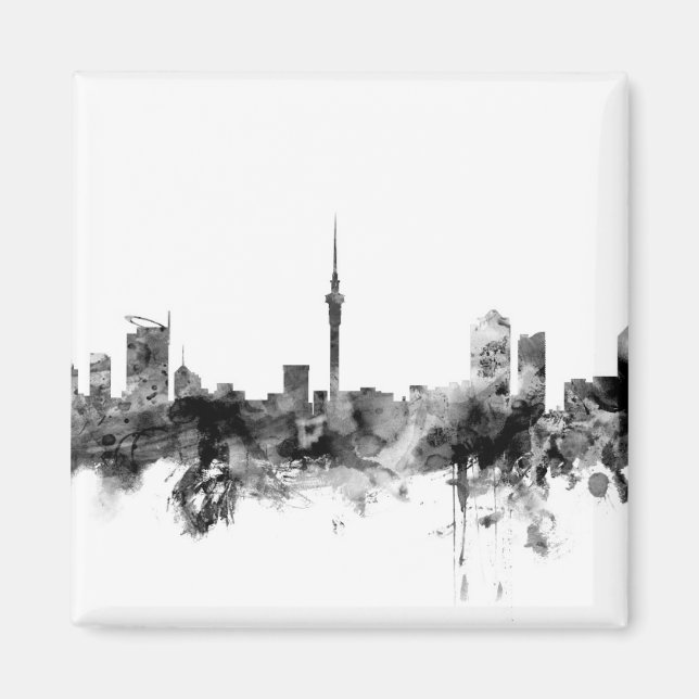 Auckland Nya Zeeland Skyline Magnet (Framsidan)
