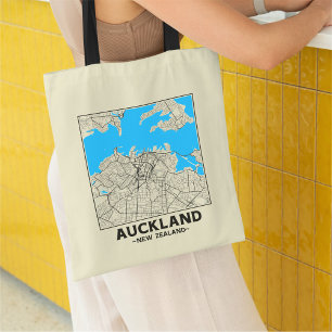Auckland, Nya Zeeland Stadskarta Totebag Tygkasse