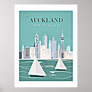 Auckland, Nya Zeelands reseaffisch Poster