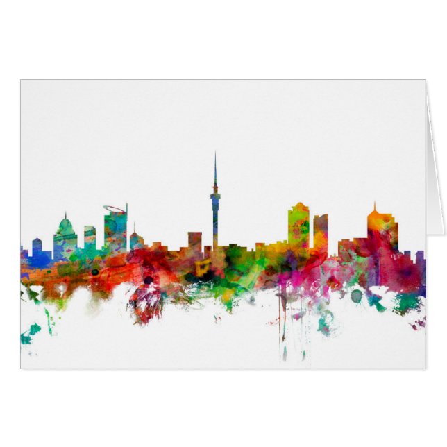 Auckland nyazeeländsk horisont hälsningskort (Framsidan Horizontal)
