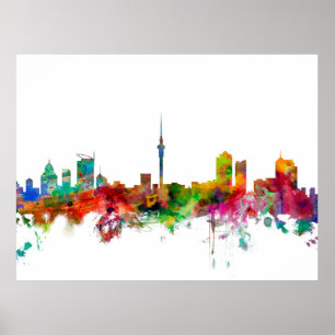 Auckland nyazeeländsk horisont poster