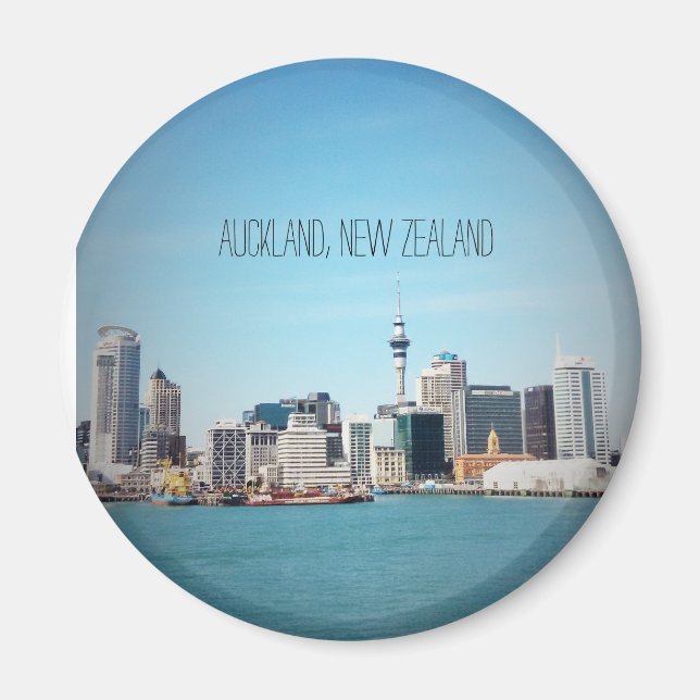 Auckland, nyzeeländska skylinen magnet (Framsidan)
