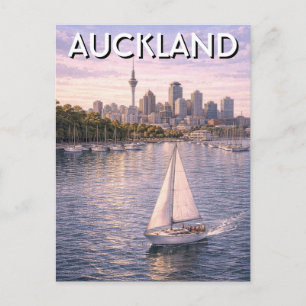 Auckland Segelbåt Nya Zeeland vykort