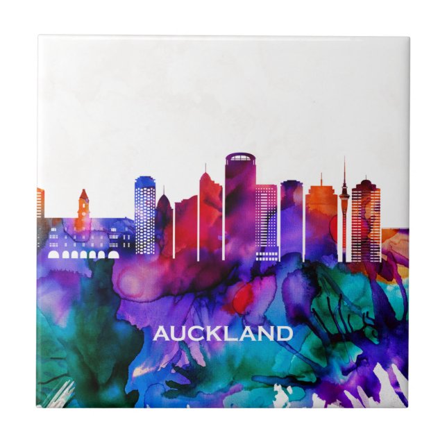 Auckland Skyline Kakelplatta (Framsidan)
