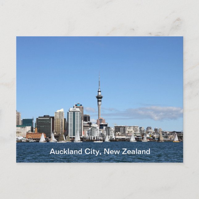Auckland stad som är nyazeeländsk vid dag vykort (Framsida)