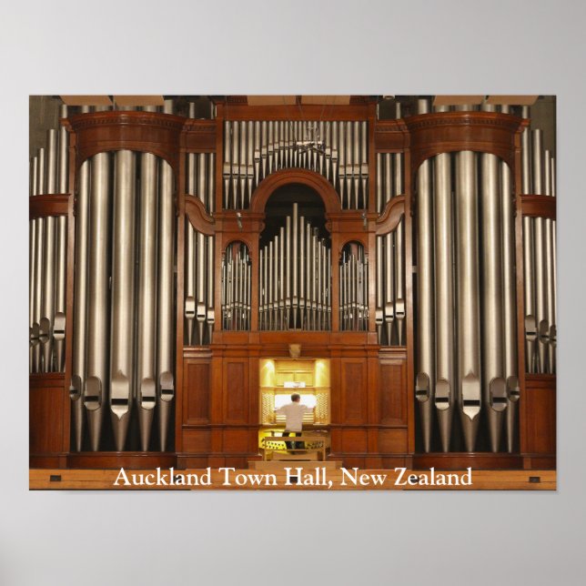 Auckland Town Hall-pipeorgel affisch (Framsidan)