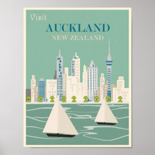 Auckland vintage affisch