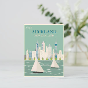 Auckland vintage affisch vykort
