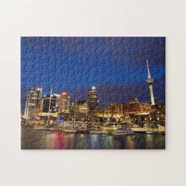 Aucklands nattliga siluett pussel (Horisontell)