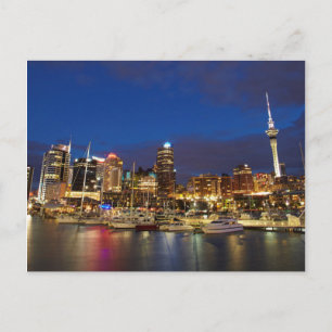 Aucklands nattliga siluett vykort