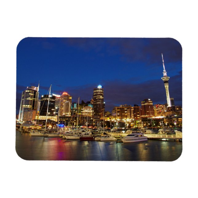 Aucklands nattliga skyline magnet (Horisontell)