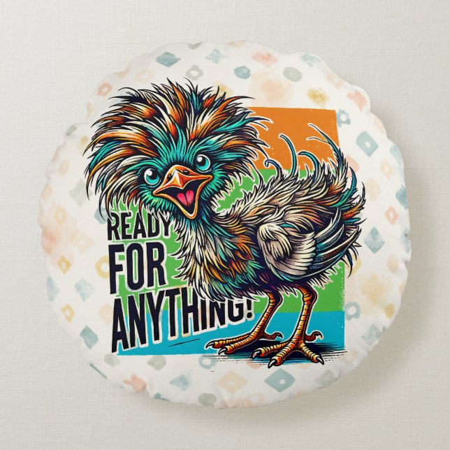 Audacious Avian Rund Kudde (Framsidan)