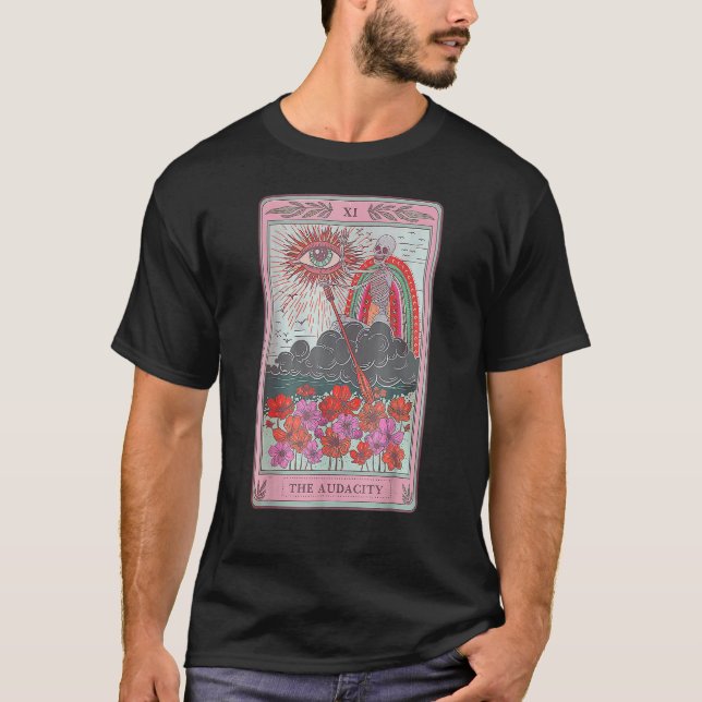Audacity Skeleton Tarot Card Sol Evil Öga Aest T Shirt (Framsida)